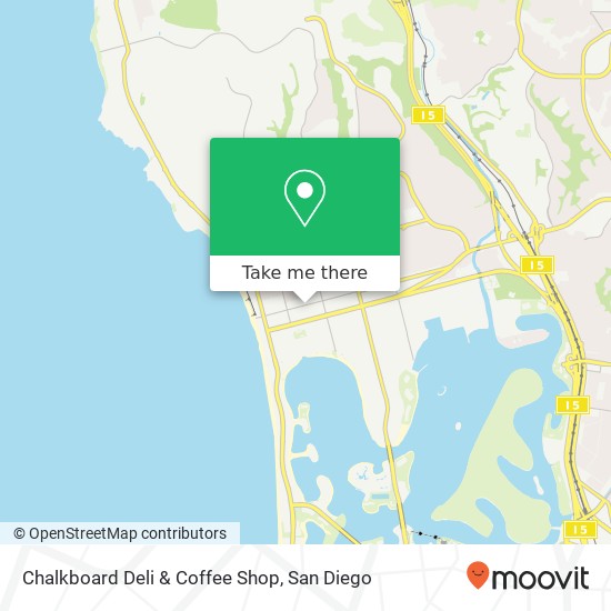 Mapa de Chalkboard Deli & Coffee Shop, 1146 Garnet Ave San Diego, CA 92109