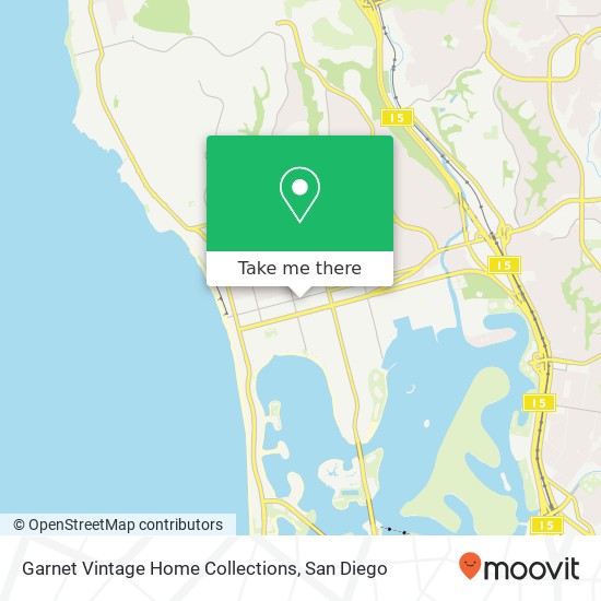 Mapa de Garnet Vintage Home Collections, 1341 Garnet Ave San Diego, CA 92109