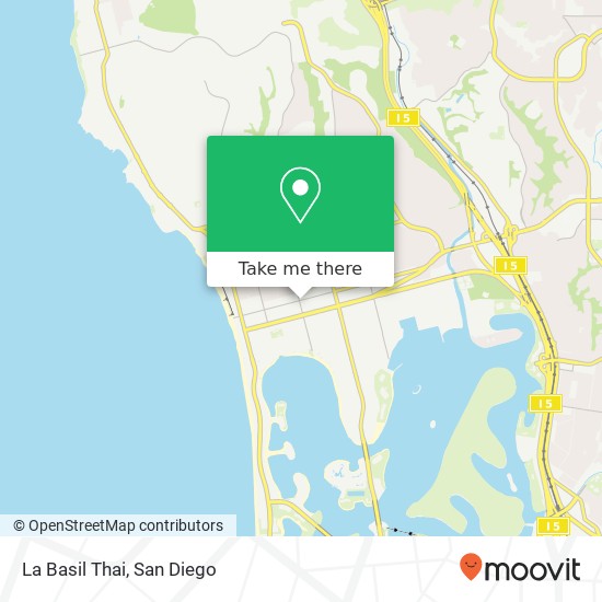 Mapa de La Basil Thai, 1315 Garnet Ave San Diego, CA 92109