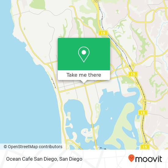 Mapa de Ocean Cafe San Diego, 4426 Ingraham St San Diego, CA 92109