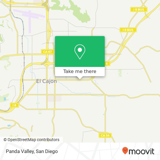 Mapa de Panda Valley, 1142 E Main St El Cajon, CA 92021