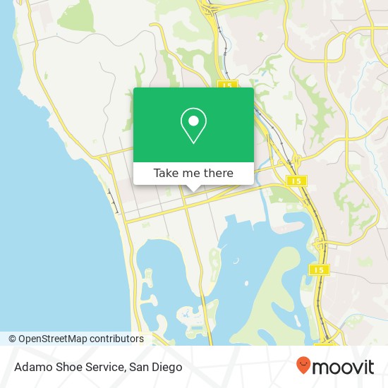 Mapa de Adamo Shoe Service, 1734 Garnet Ave San Diego, CA 92109