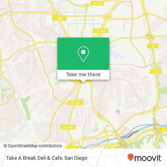 Mapa de Take A Break Deli & Cafe, 7910 Frost St San Diego, CA 92123