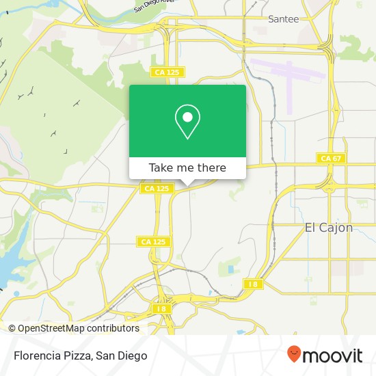 Mapa de Florencia Pizza, 2410 Fletcher Pkwy El Cajon, CA 92020