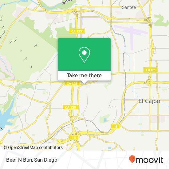 Mapa de Beef N Bun, 2477 Fletcher Pkwy El Cajon, CA 92020