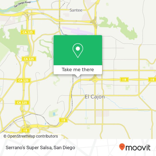Mapa de Serrano's Super Salsa, 795 Arnele Ave El Cajon, CA 92020