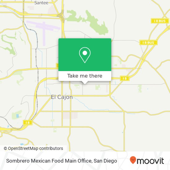 Mapa de Sombrero Mexican Food Main Office, 963 E Madison Ave El Cajon, CA 92021
