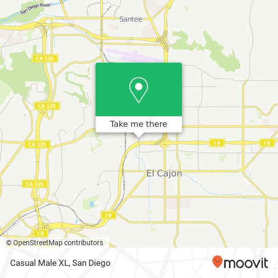 Mapa de Casual Male XL, 700 N Johnson Ave El Cajon, CA 92020