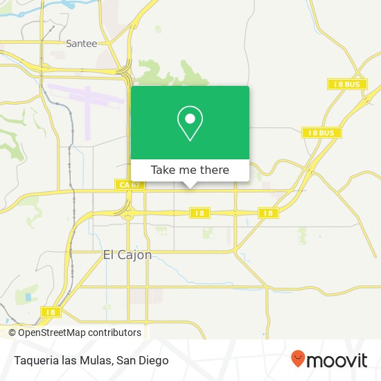 Mapa de Taqueria las Mulas, 1026 Broadway El Cajon, CA 92021