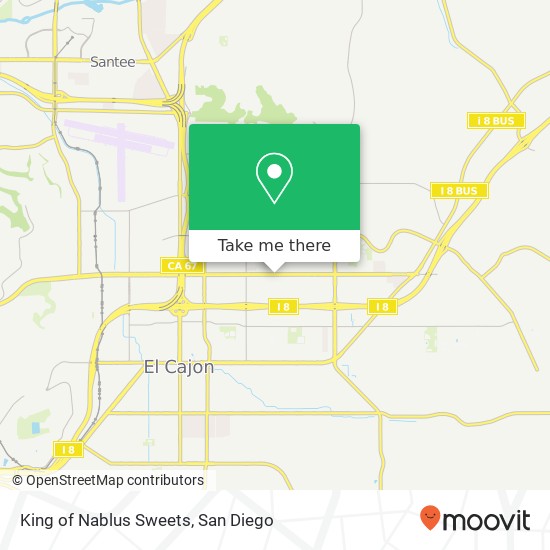 Mapa de King of Nablus Sweets, 1035 Broadway El Cajon, CA 92021