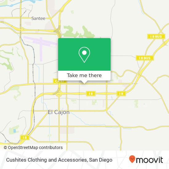 Mapa de Cushites Clothing and Accessories, 997 Broadway El Cajon, CA 92021