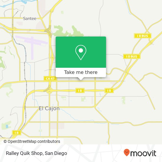 Mapa de Ralley Quik Shop, 1108 Broadway El Cajon, CA 92021