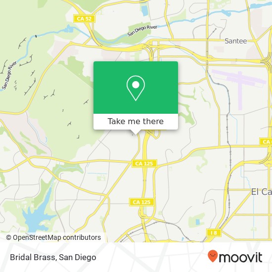 Mapa de Bridal Brass, 8781 Robles Way San Diego, CA 92119