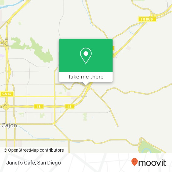 Mapa de Janet's Cafe, 1696 Greenfield Dr El Cajon, CA 92021