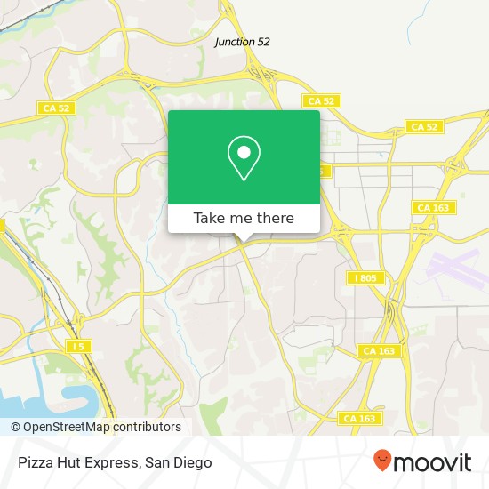 Mapa de Pizza Hut Express, 5454 Balboa Ave San Diego, CA 92111