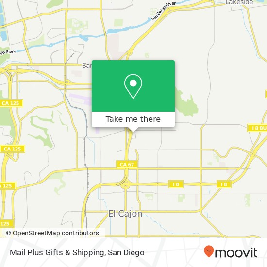 Mapa de Mail Plus Gifts & Shipping, 1464 Graves Ave El Cajon, CA 92021