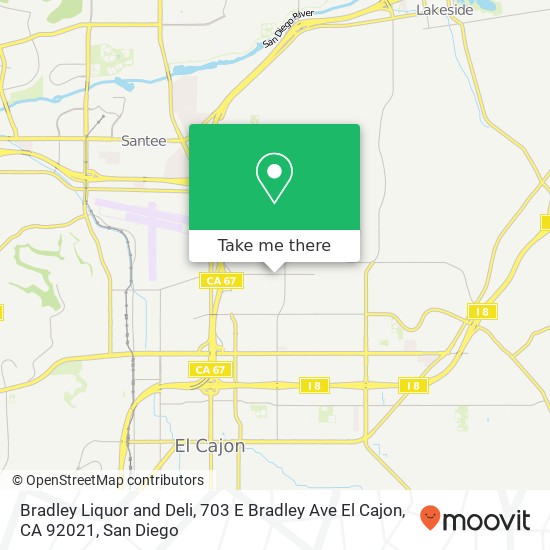 Bradley Liquor and Deli, 703 E Bradley Ave El Cajon, CA 92021 map