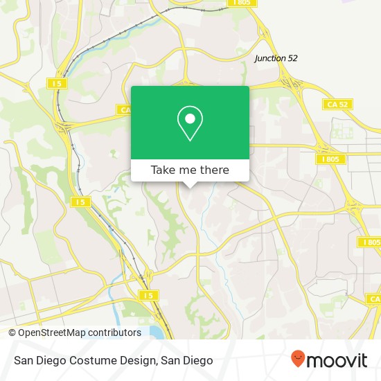 Mapa de San Diego Costume Design, Piute Pl San Diego, CA 92117