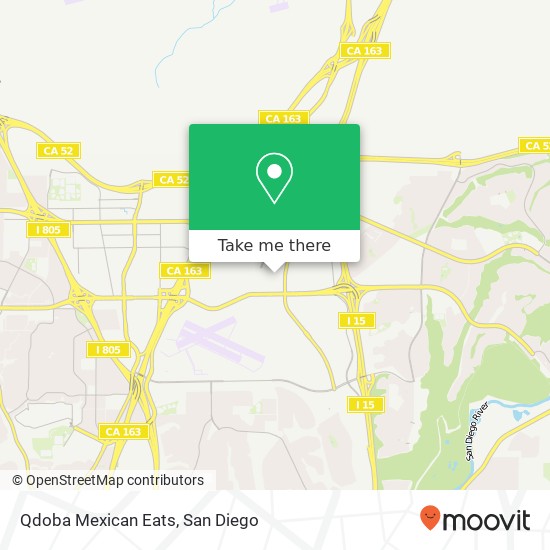 Mapa de Qdoba Mexican Eats, 9357 Spectrum Center Blvd San Diego, CA 92123