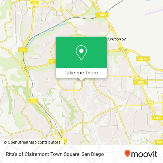 Mapa de Rita's of Clairemont Town Square, 4250 Clairemont Mesa Blvd San Diego, CA 92117