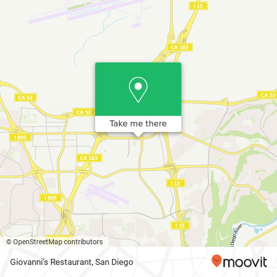 Mapa de Giovanni's Restaurant, 9353 Clairemont Mesa Blvd San Diego, CA 92123