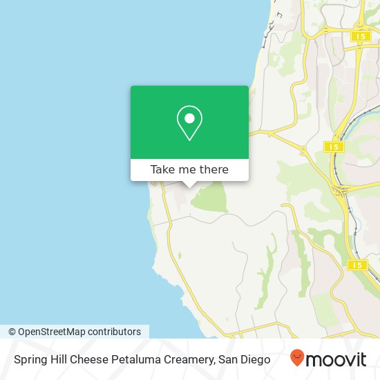 Mapa de Spring Hill Cheese Petaluma Creamery, 7335 Girard Ave San Diego, CA 92037