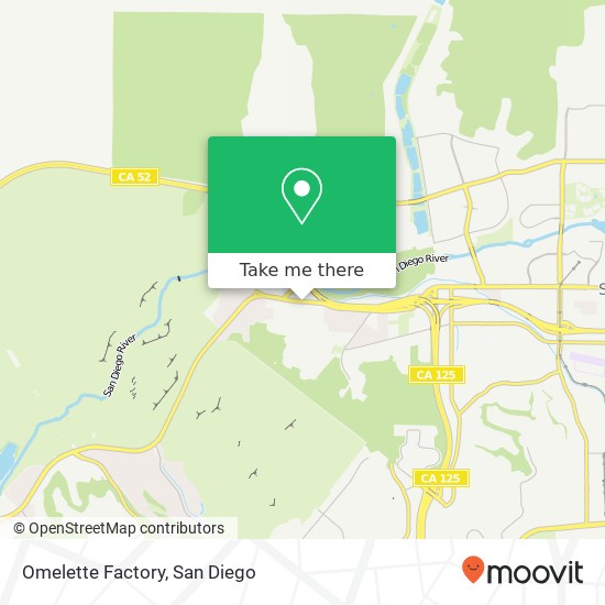 Mapa de Omelette Factory, 7941 Mission Gorge Rd Santee, CA 92071