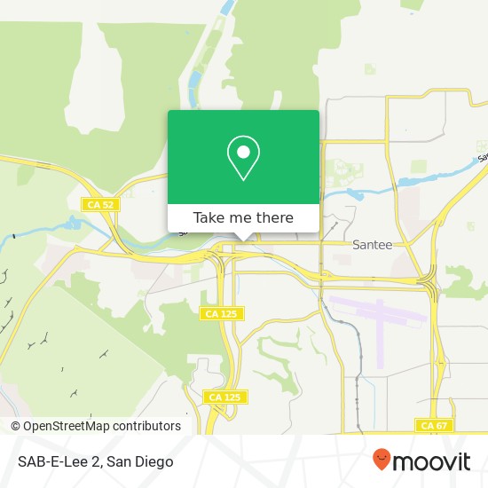 Mapa de SAB-E-Lee 2, 9159 Mission Gorge Rd Santee, CA 92071