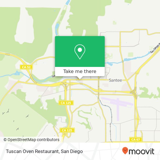 Tuscan Oven Restaurant, 9331 Mission Gorge Rd Santee, CA 92071 map