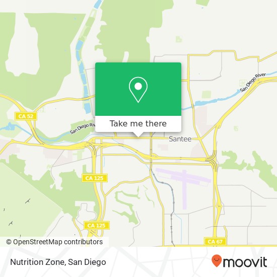 Nutrition Zone, 9625 Mission Gorge Rd Santee, CA 92071 map