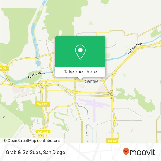 Grab & Go Subs, 9862 Mission Gorge Rd Santee, CA 92071 map