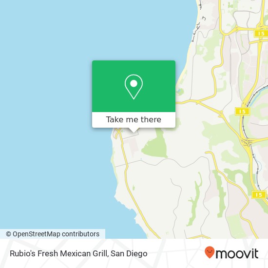 Mapa de Rubio's Fresh Mexican Grill, 7530 Fay Ave La Jolla, CA 92037