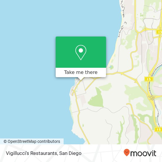 Mapa de Vigillucci's Restaurants, 909 Prospect St La Jolla, CA 92037