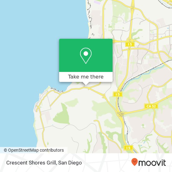 Mapa de Crescent Shores Grill, 7955 La Jolla Shores Dr La Jolla, CA 92037