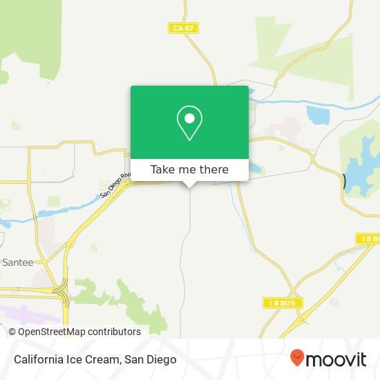 Mapa de California Ice Cream, 9666 Winter Gardens Blvd Lakeside, CA 92040