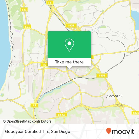 Mapa de Goodyear Certified Tire, San Diego, CA 92122