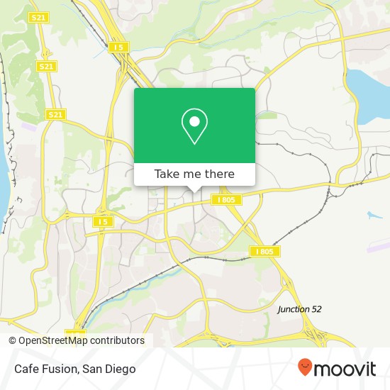 Mapa de Cafe Fusion, 9255 Towne Centre Dr San Diego, CA 92121