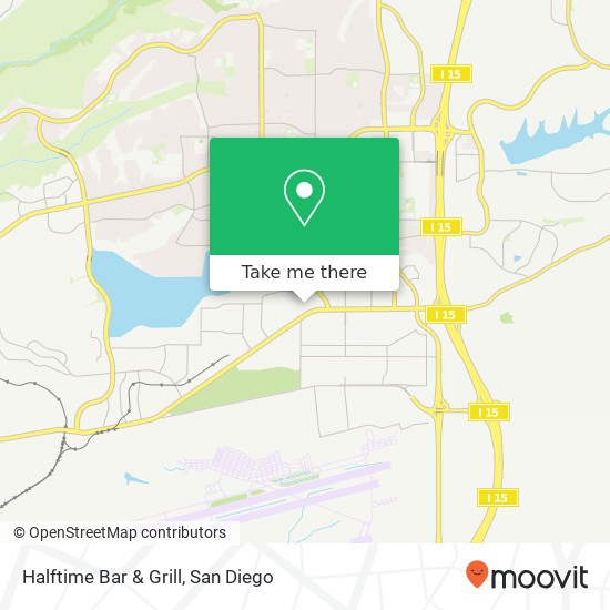 Mapa de Halftime Bar & Grill, 8670 Miramar Rd San Diego, CA 92126