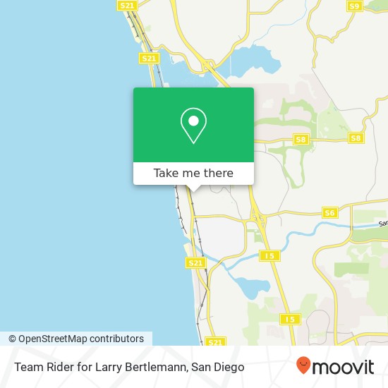 Mapa de Team Rider for Larry Bertlemann, 630 S Cedros Ave Solana Beach, CA 92075