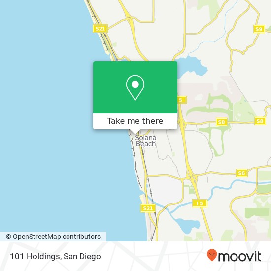 Mapa de 101 Holdings, 117 N Acacia Ave Solana Beach, CA 92075