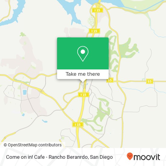 Mapa de Come on in! Cafe - Rancho Beranrdo, 16855 W Bernardo Dr San Diego, CA 92127