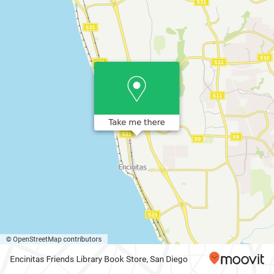 Mapa de Encinitas Friends Library Book Store