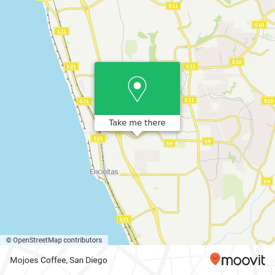 Mapa de Mojoes Coffee, 550 Encinitas Blvd Encinitas, CA 92024