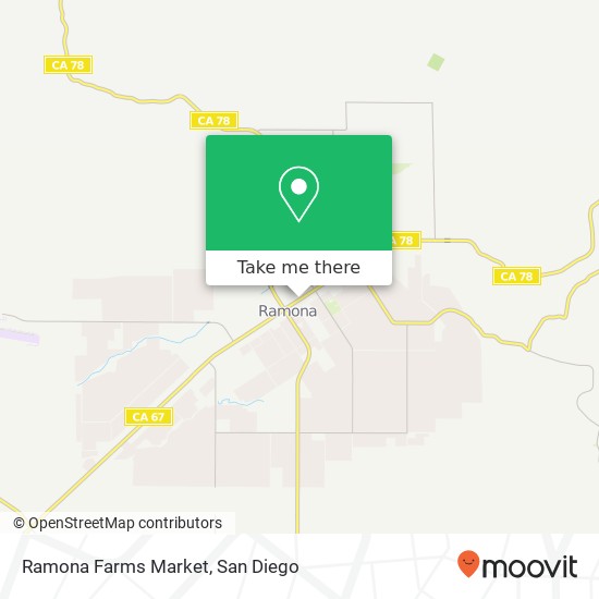 Mapa de Ramona Farms Market, 838 Main St Ramona, CA 92065