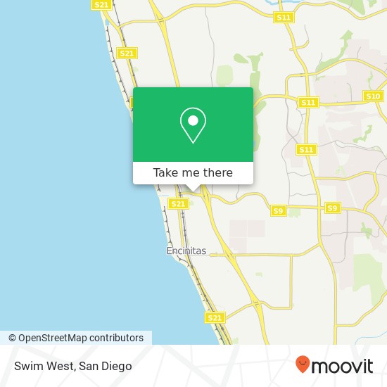 Mapa de Swim West, 120 Encinitas Blvd Encinitas, CA 92024