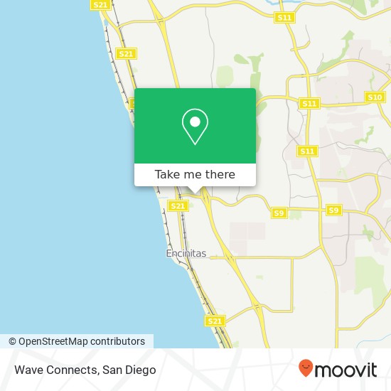 Mapa de Wave Connects, 140 Encinitas Blvd Encinitas, CA 92024