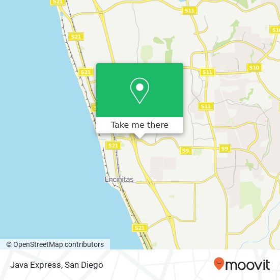 Mapa de Java Express, 325 Encinitas Blvd Encinitas, CA 92024