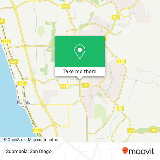 Mapa de Submania, 113 N El Camino Real Encinitas, CA 92024