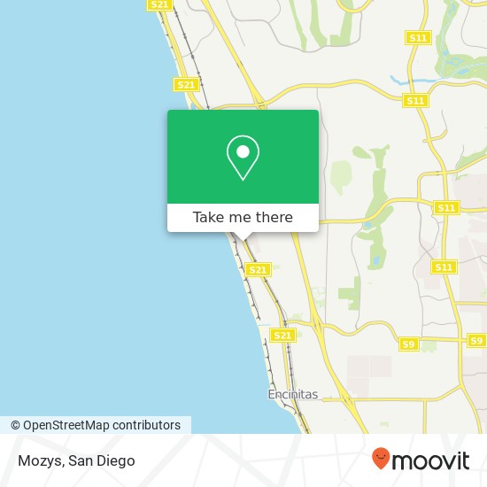 Mapa de Mozys, N Coast Hwy 101 Encinitas, CA 92024