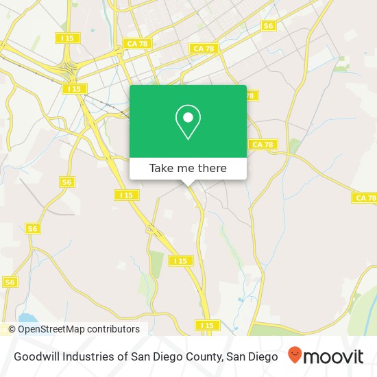 Mapa de Goodwill Industries of San Diego County, 1815 S Centre City Pkwy Escondido, CA 92025